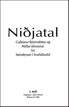 Nijatal Gurnar Bjrnsdttur og rar Jnssonar fr Steindyrum  Svarfaardal # 19265