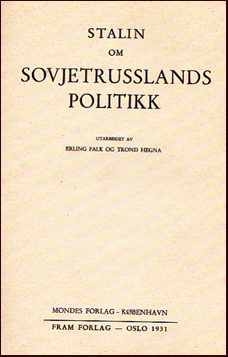 Stalin om Sovjetrusslands politikk # 19646