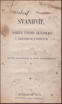 Svanhvt. Nokkur tlend skldmli  slenzkum ingum # 21737