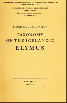 Taxonomy of the Icelandic Elymus # 21904