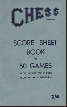 Chess. Score Sheet Book # 32482