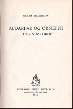 Aldarfar og rnefni  nundarfiri # 88071