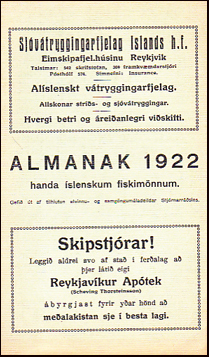 Almanak handa íslenskum fiskimönnum 1922 # 31739 Almanak handa íslenskum fiskimönnum 1922 # 31739