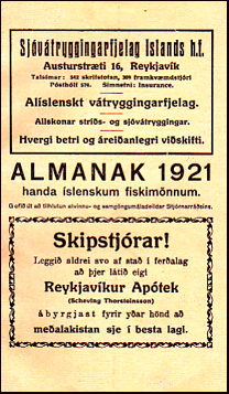 Almanak handa íslenskum fiskimönnum 1921 # 31741 Almanak handa íslenskum fiskimönnum 1921 # 31741