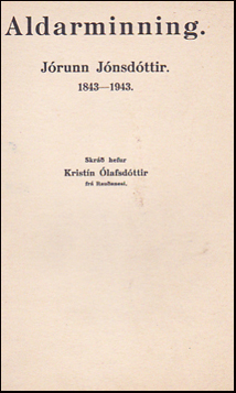 J�runn J�nsd�ttir. Aldarminning # 37729