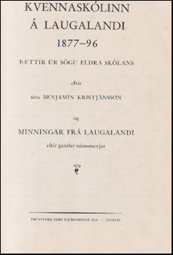Kvennasklinn  Laugalandi 1877-96 # 46428