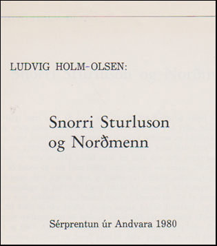 Snorri Sturluson og Normenn # 47810