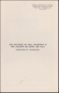 The doctrine of oral tradition # 47867