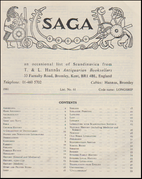 Saga an occasional list og Scandinavica # 48441