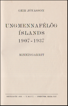 Ungmennaflg slands 1907-1937. Minningarrit # 52719