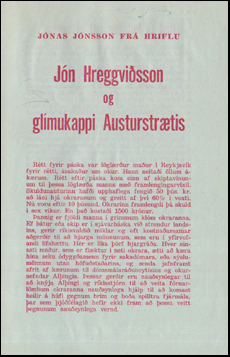 Jn Hreggvisson og glmukappi Austurstrtis # 54163