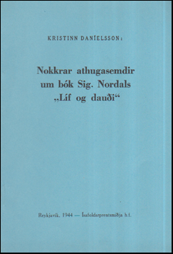 Nokkrar athugasemdir vi bk Sig. Nordals Lf og daui. # 55415