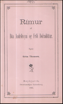 Rmur af Ba Andrssyni og Fri Dofradttur # 57290