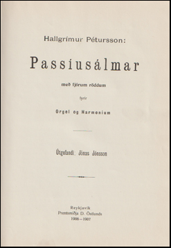 Passuslmar me fjrum rddum fyrir orgel og harmonum # 57502