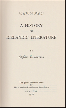 A history of Icelandic literature # 58251