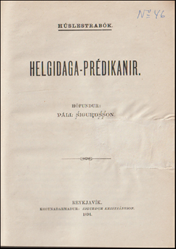 Hslestrarbk. Helgidaga-prdikanir # 59339