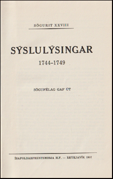 Sslulsingar 1744-1749. # 59378