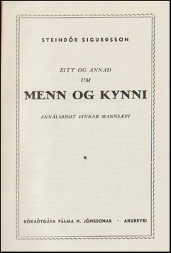 Eitt og anna um menn og kynni # 60539