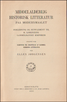 Middelalderlig historisk Litteratur paa Modersmaalet # 61960