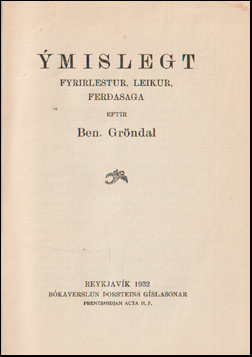 mislegt. Fyrirlestur, leikur, ferasaga # 65210