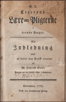 M. T. Cicerons Lre om Pligterne i trende Bger # 65231