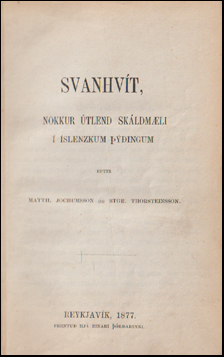 Svanhvt. Nokkur tlend skldmli  slenzkum ingum # 65646