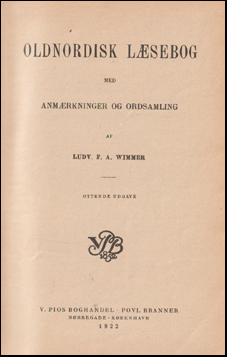 Oldnordisk lsebog med anmkrninger og ordsamling # 65967