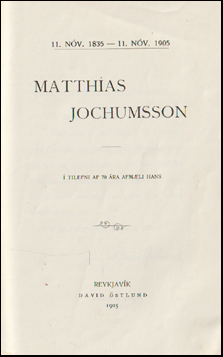 Matthas Jochumsson. 11. nv. 1835 - 11. nv. 1905.  tilefni af 70 ra afmli hans # 66167