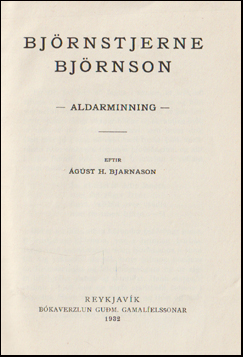 Björnstjerne Björnsson - Aldarminning # 66760