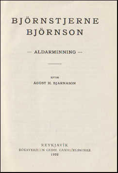 Bjrnstjerne Bjrnsson - Aldarminning # 66760