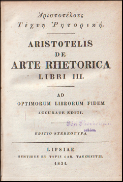 Aristotelis de Arte Rehetorica # 66839