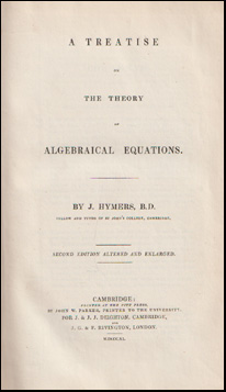 A Treatise on The Theory og Algebraical Equations # 67311