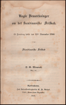 Nogle Bem�rkninger om det skandinaviske Selskab # 67367