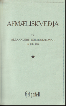 Afmliskveja til Alexanders Jhannessonar # 87843