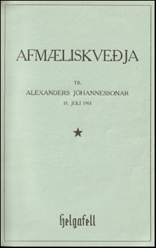 Afmliskveja til Alexanders Jhannessonar # 68281