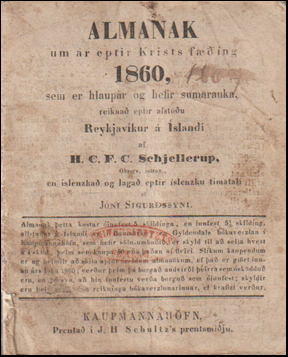 Almanak um r eptir Krists fing 1860 # 88550
