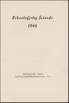 Bksalafjelag slands 1946 # 70124