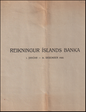 Reikningur slands Banka 1920 # 70649