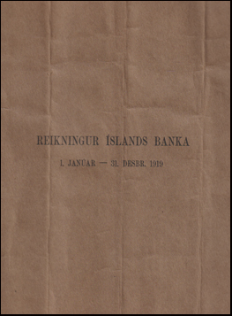 Reikningur slands Banka 1919 # 70650