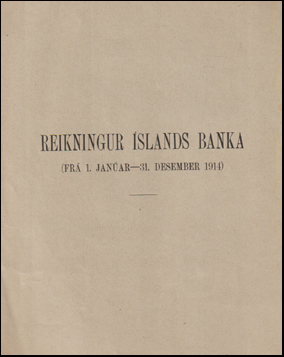 Reikningur slands Banka 1914 # 70651