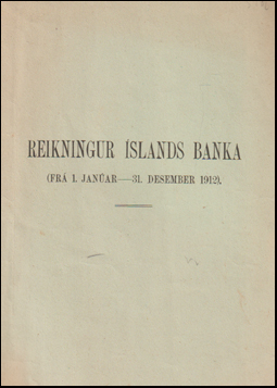 Reikningur slands Banka 1912 # 70652