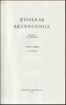 viskrr Akurnesinga I-IV # 71447