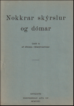 Nokkrar skrslur og dmar # 72211