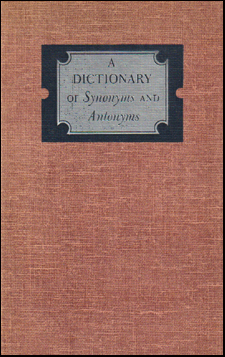 A Dictionary of Synonyms and Antonyms # 72622