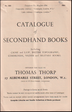 Catalogue of Secondhand Books # 72810
