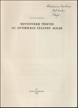 Minnisver tindi og Eftirmli tjndu aldar # 75841