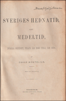 Sveriges hednatid samt medeltid # 76740