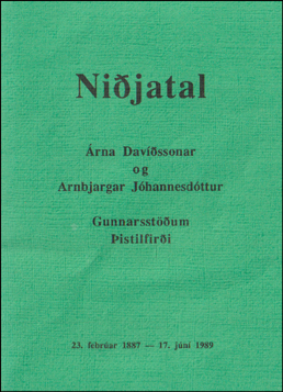Nijatal rna Davssonar og Aenbjargar Jhannesdttur # 76798