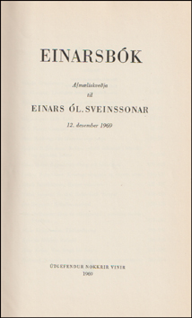 Einarsbk. Afmliskveja til Einars l. Sveinssonar # 78338