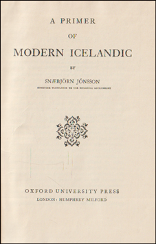 A Primer of Modern Icelandic # 85876